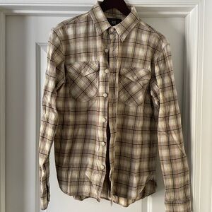 Ralph Lauren Men's Tan Plaid Button Down Shirt